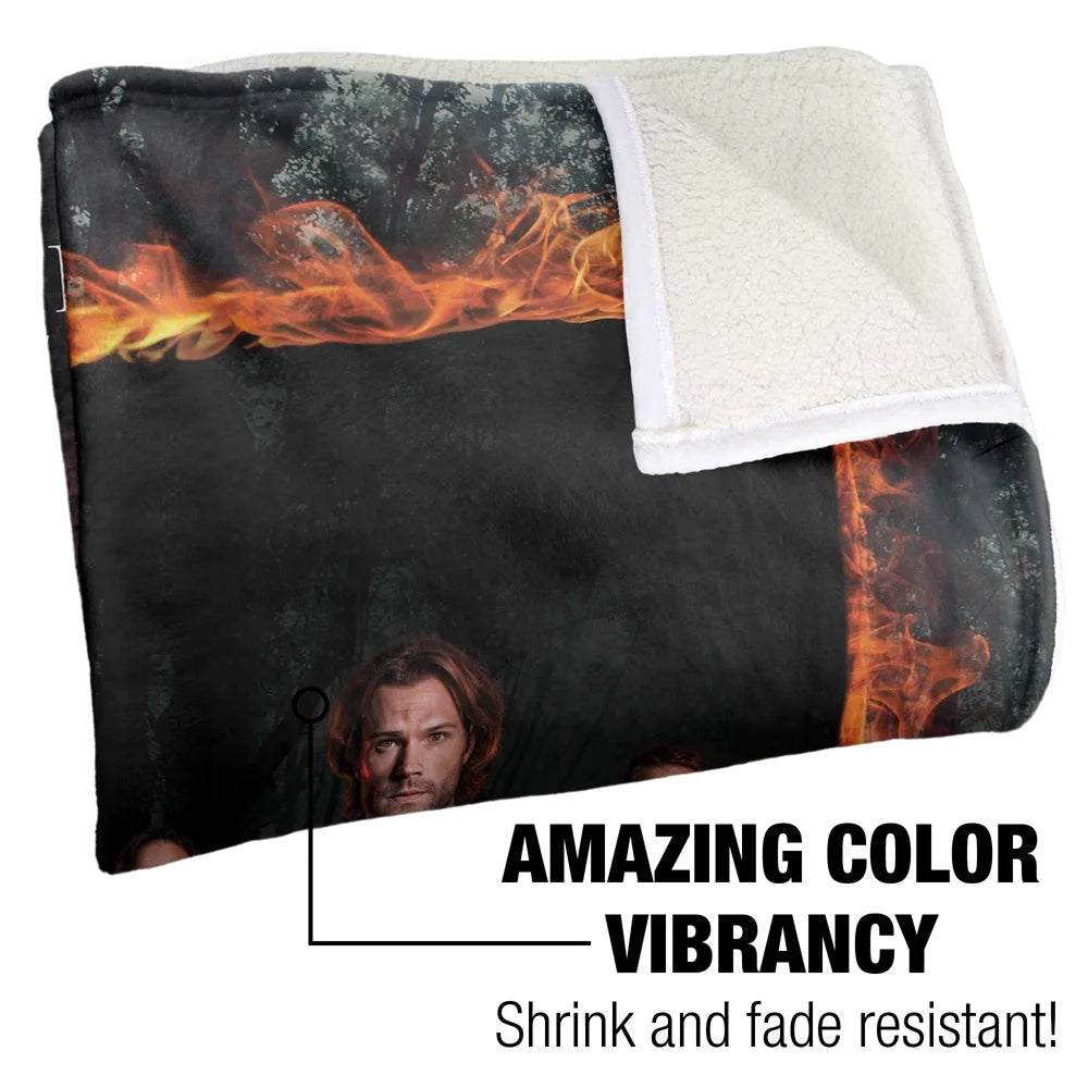 50*60inch, Fire Back Throw Super LOGOVISION Touch Silky Sherpa Frame Blanket Soft Supernatural Blanket,