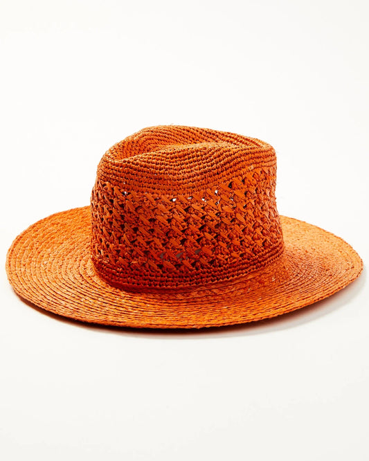 Straw Shyanne Rust Copper Size Fedora Vented Women's One