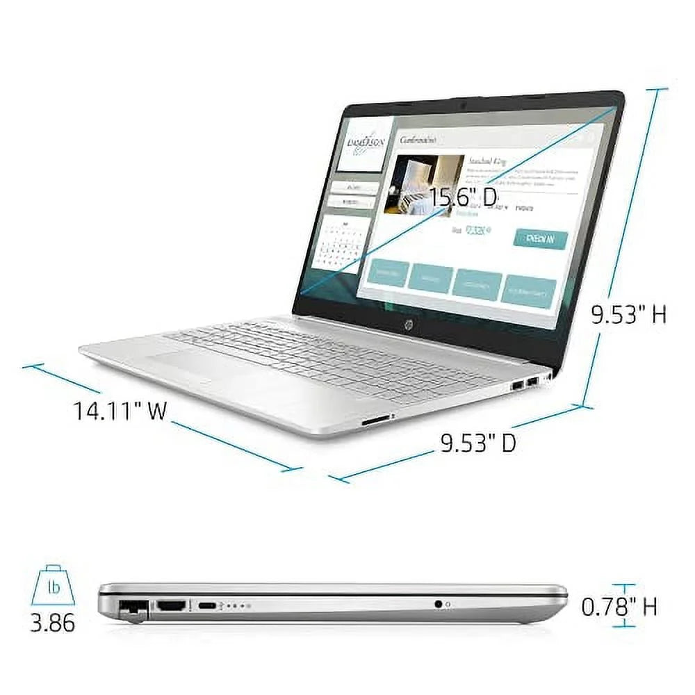 Windows HD Graphics BT Laptop Silver 10 HP AC Xe 15.6" WiFi DDR4 NVMe Accessories HDMI USB-C 256GB 16GB 4-Core SSD RJ45 Intel Keyboard Touchscreen Iris i5-1135G7 PC w/RE 2022 Backlit Webcam