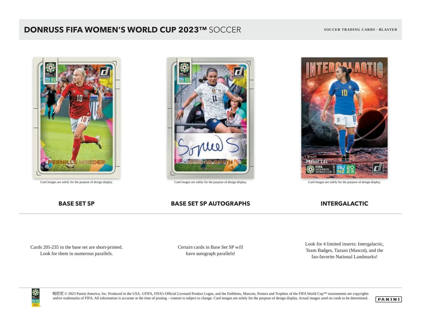 World Panini Women's FIFA Cup Trading Donruss Box Blaster Cards 2023