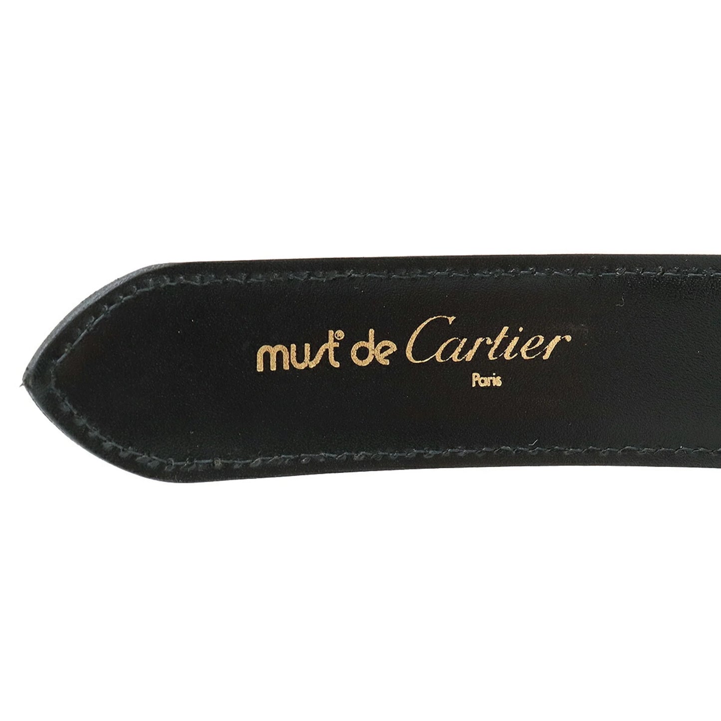 109.5cm Pre-Owned Cartier size approx. Actual Leather Black (Like Belt L5000011 New)