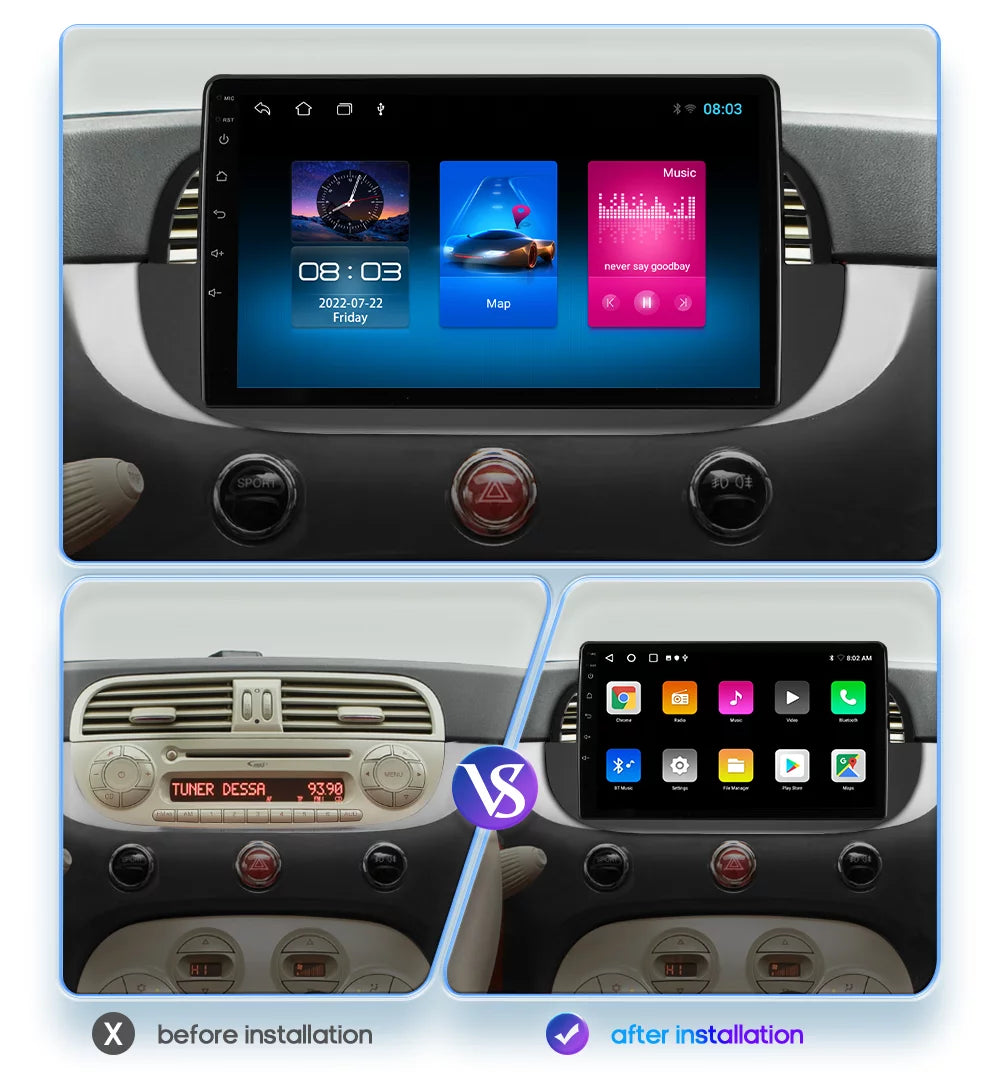 Unit IPS Wifi 2007-2014 Navigation GPS Android Carplay Fiat Stereo 2+32GB Head Radio For Car 12 500