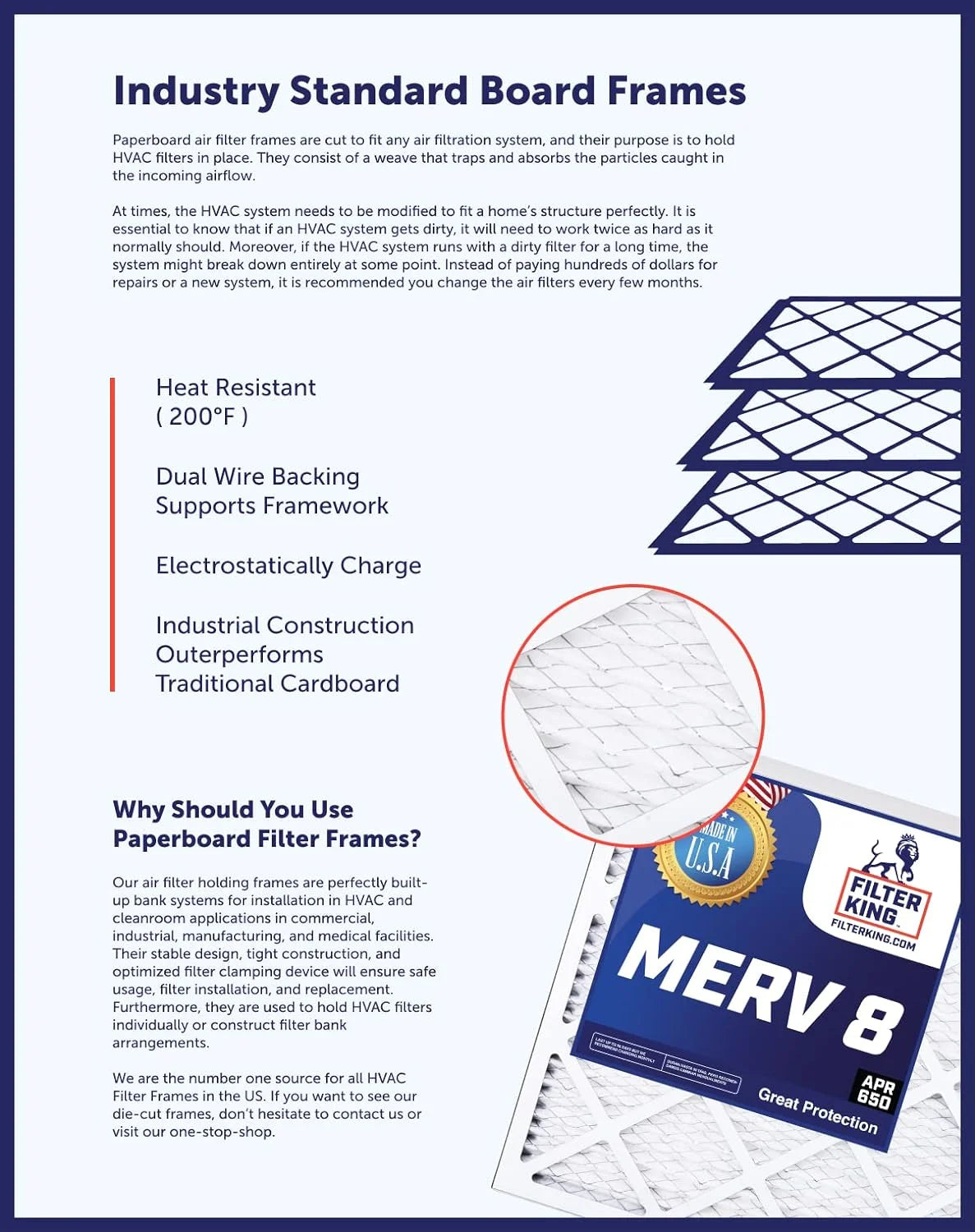 22 Pleated 63.5 Actual 4-PACK Furnace .75" | IN Air | Filter x Filters Filter | 22x63.5x1 | USA MADE MERV King Size: HVAC x A/C 8