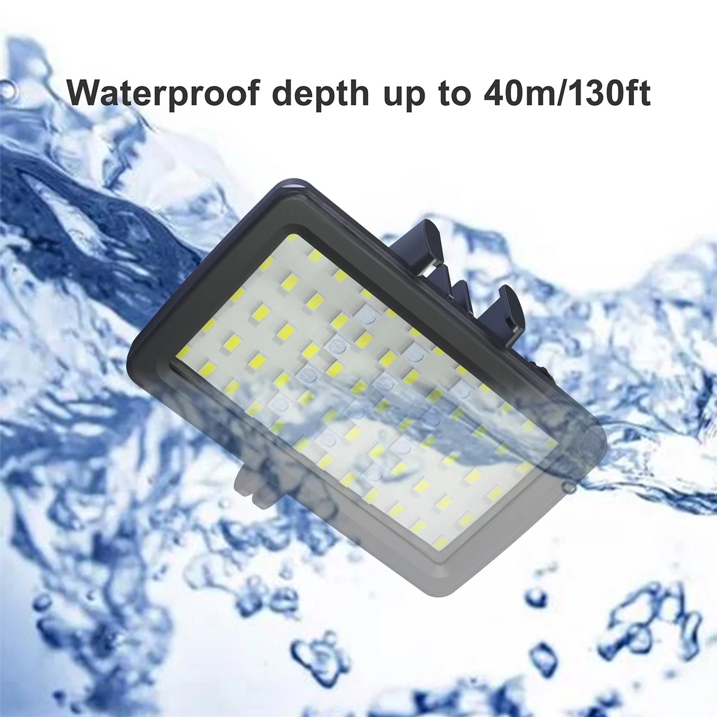 Video Fill Photography CRI95+ Snorkeling Dimmable Underwater Built-in Rechargeable for RGB IPX8 Underwater Replacement SL-20 Modes for Battery Waterproof 8 Video Tomshoo 40M Diving