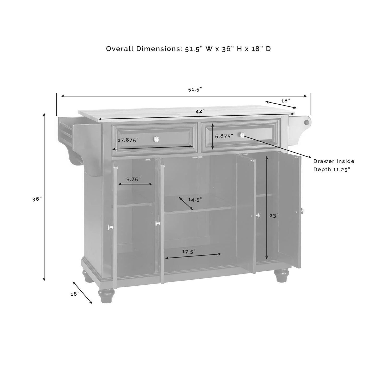 Top Beauty Size Kitchen HomeStock Stone Beachy Full Mahogany/White Island/Cart