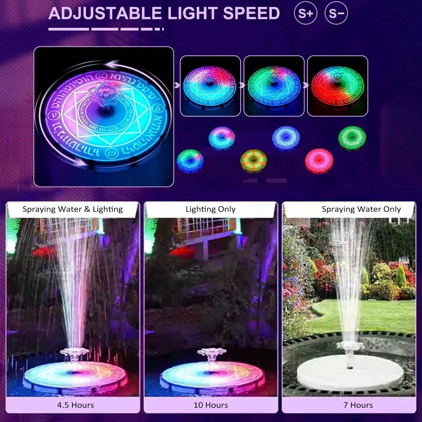 with moobody Solar Decor for LED Fountain Powered Remote Control Light Pond