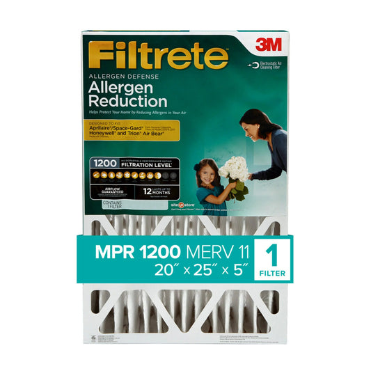 1 Reduction Pleat, Filter, Filtrete Allergen MERV Deep 11, MPR Filter 20x25x5 1200 Air