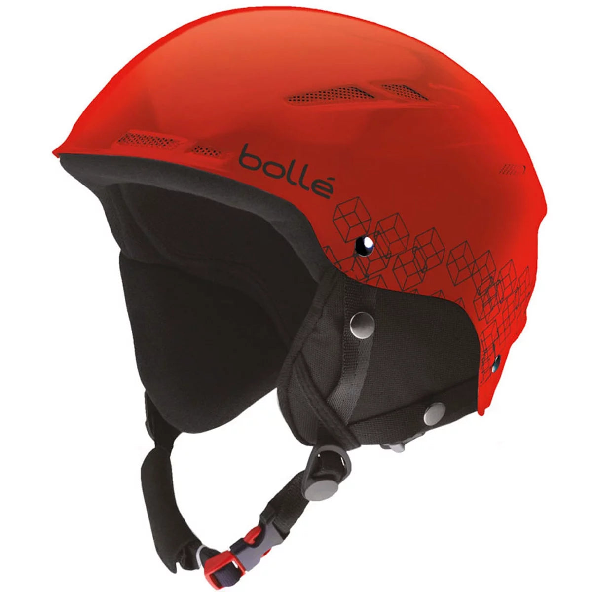 & Children's Shiny Sport Jr Red Black Bolle Helmet, Ski B-Rent