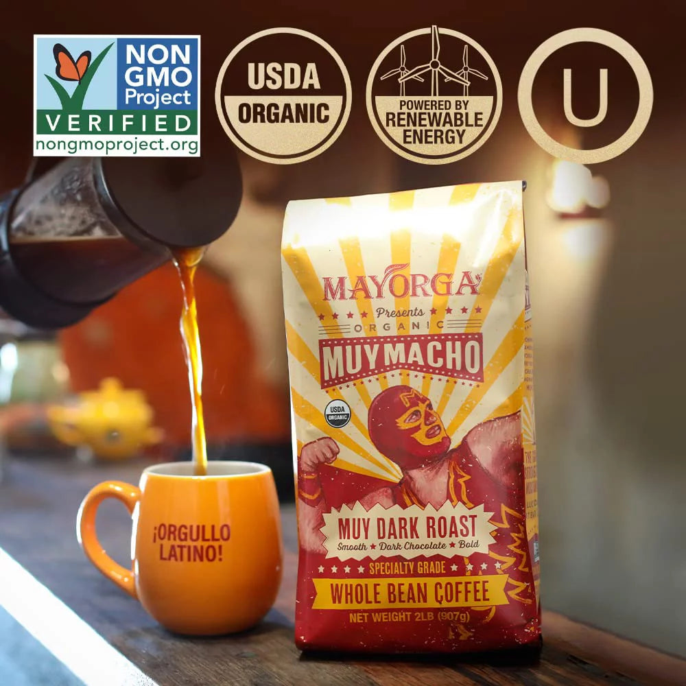 - Coffee Flavor Macho Dark 100% Whole 2 Blend, - Arabica - Specialty Direct Coffee Grade, Intense Macho Roast Bold (Pack Non-GMO, - 2 lb Beans Muy Coffee, bag the Pound Trade World's Organic of 1) Muy Mayorga Strongest