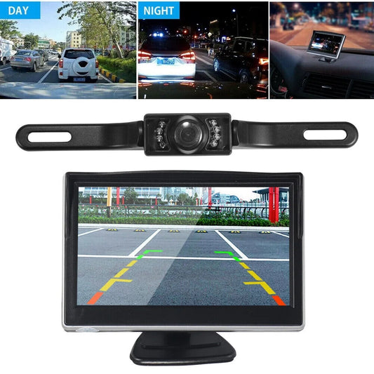 5" Car Backup Monitor Vision Waterproof View Rear Camera HD Night Paddsun Kit Wireless