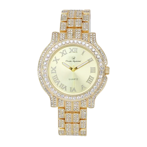 Timeless (L0504LA-T a blinged-Out to Beauty Out Women's Diamonds Glamour Luxury Watch, Iced and Testament Classic-GLD) Crystal True