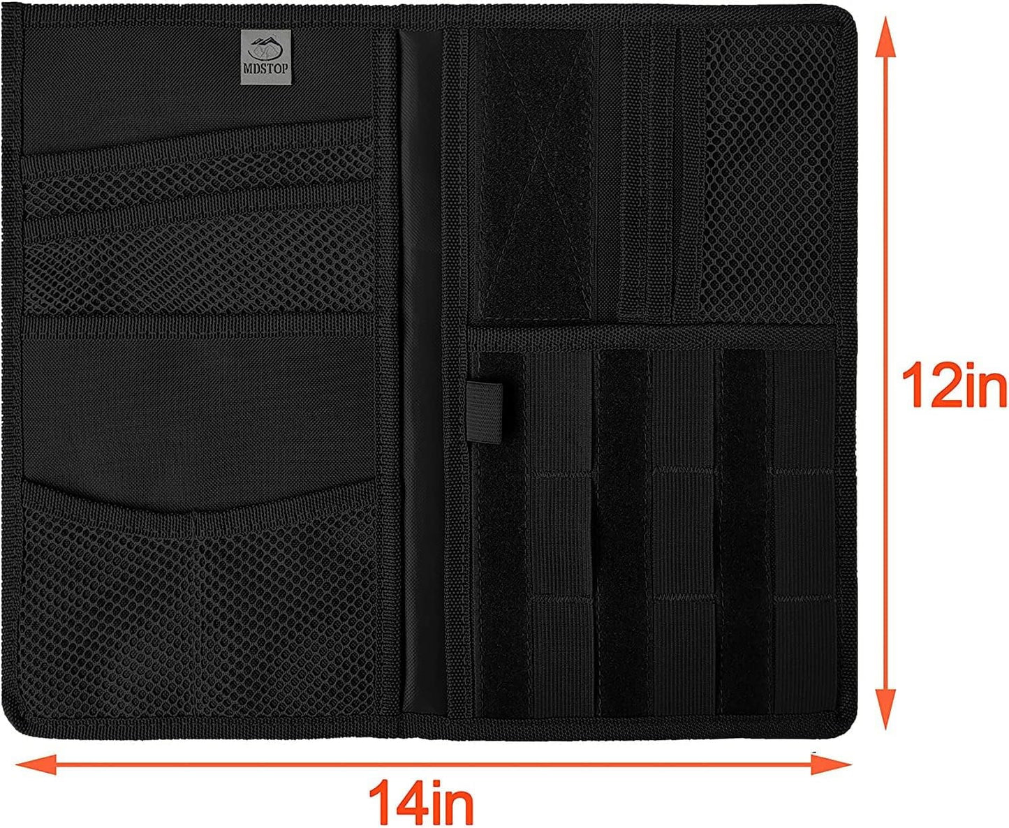 Visor Storage Suvs, Pickups Car Molle Visor MDSTOP Sunshade Pouch Holder Cover Webbing for Vehicle Compatible Organizer Panel 7"x12") Tactical Cars, Trucks, (Black, Fits Sun