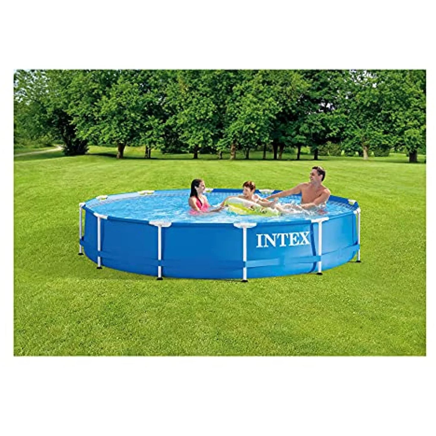 Swimming Inches x Cover Intex 12 30 with Set Frame Above & Pool Ground Ft Metal Filter