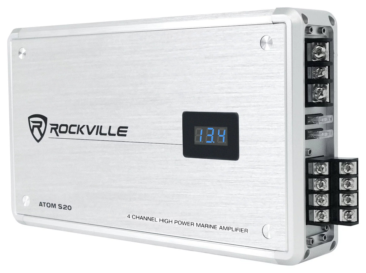 4 For Bluetooth Meter+Mic Rockville w/Volt Channel ATOM S20 Amplifier ATV/UTV