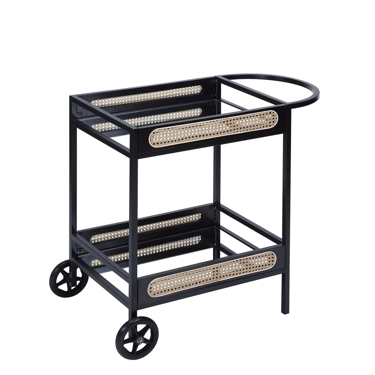 & BESTCOSTY Finish Wood Serving Cart, Metal Carts Black Kitchen