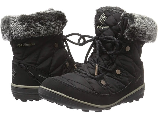 Snow Columbia Women's Shorty Black/Kettle Omni-Heat Boot, 10, Heavenly