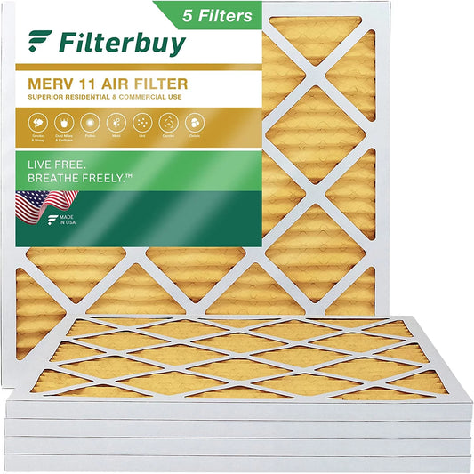 11 20x20x1 Pleated HVAC Air Filters Furnace AC MERV Filterbuy (5-Pack)