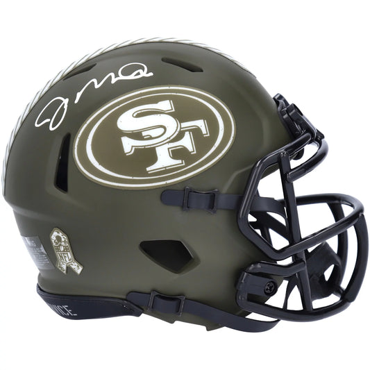 Speed 49ers Salute San 2022 Francisco Montana Helmet Autographed Mini Service Riddell To Joe