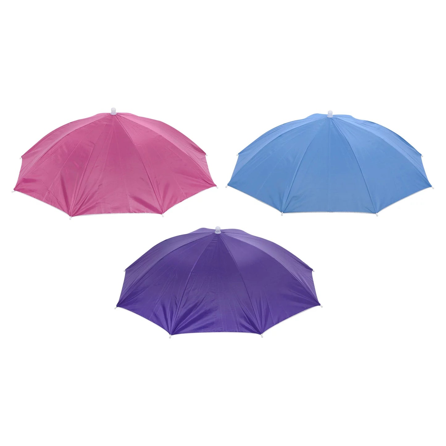 Uxcell Purple Set, Strip, Umbrella Fabric Single OD Head Layer Oxford Folding Hat with Red Rain 3Pcs Blue 27.2" Cap Sun