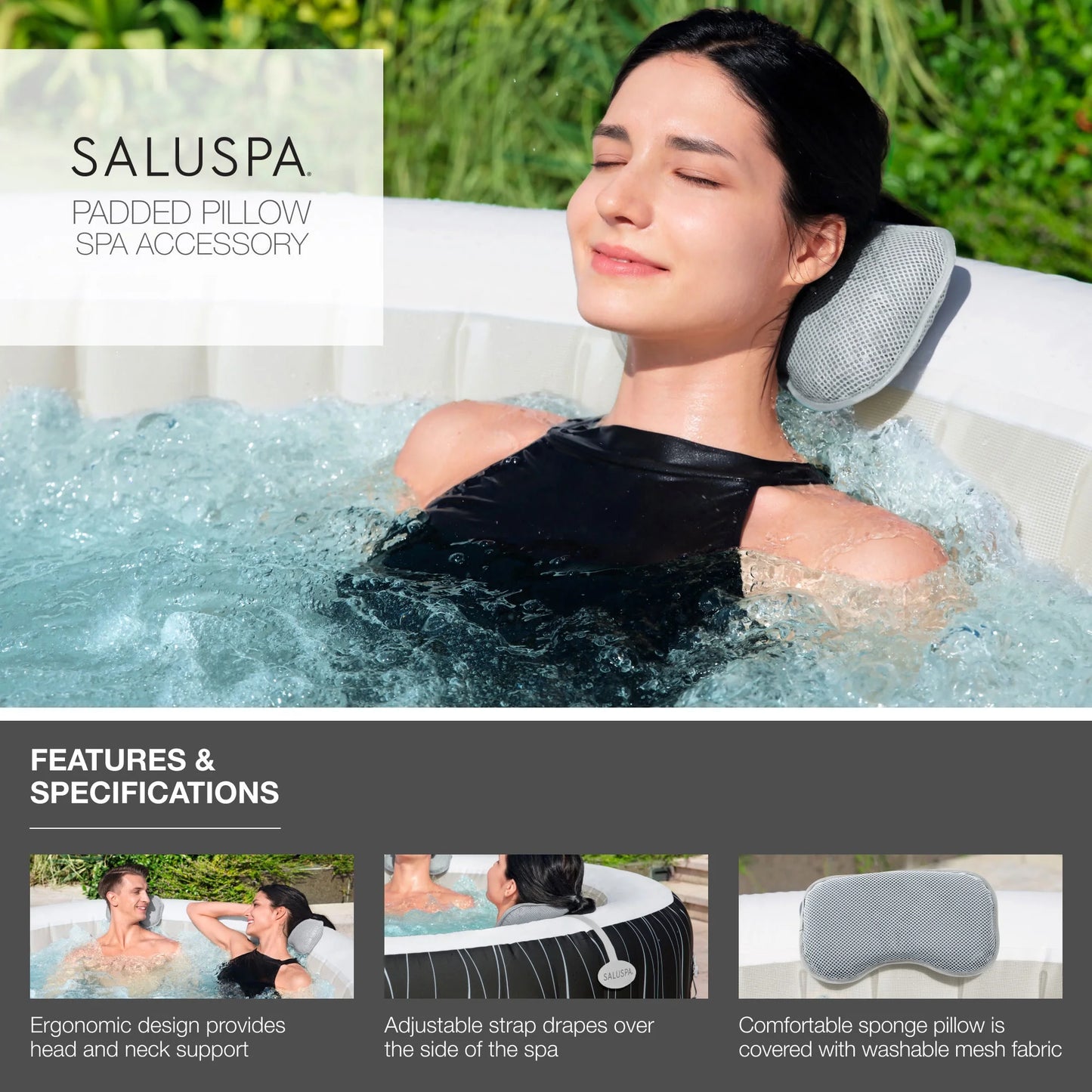 4 SaluSpa w/Bestway & Pillow 2 SaluSpa Seat Tub Hot Coleman AirJet Headrest