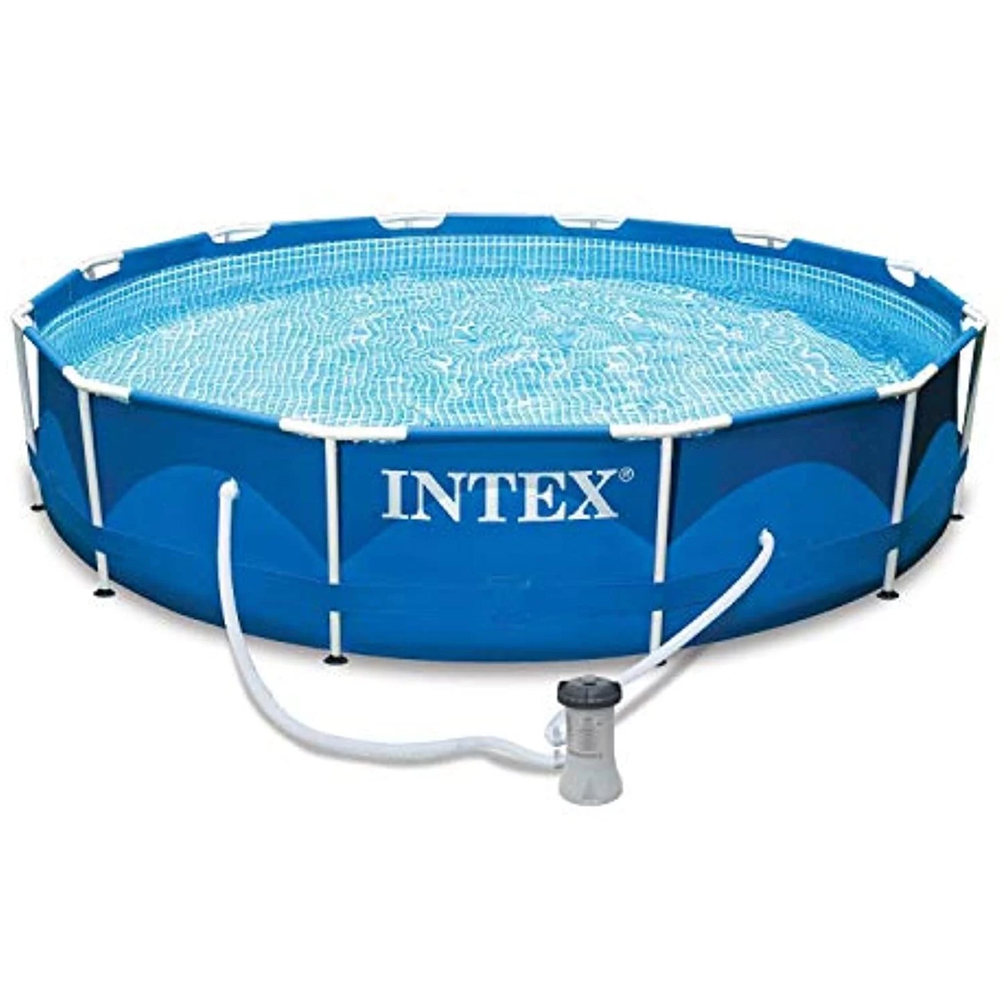 Swimming Inches x Cover Intex 12 30 with Set Frame Above & Pool Ground Ft Metal Filter