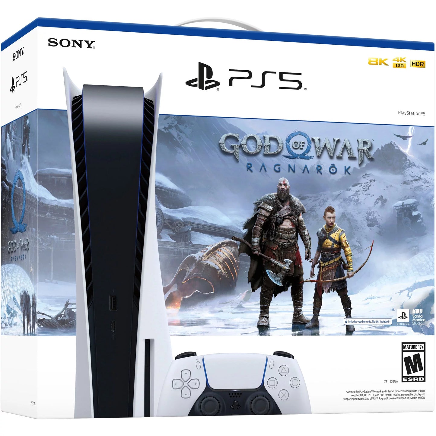 – Controller, Game PlayStation_PS5 (Disc Edition) War Additional an Ragnarök God –and of Bundle DualSense 5 Console Video Cefesfy