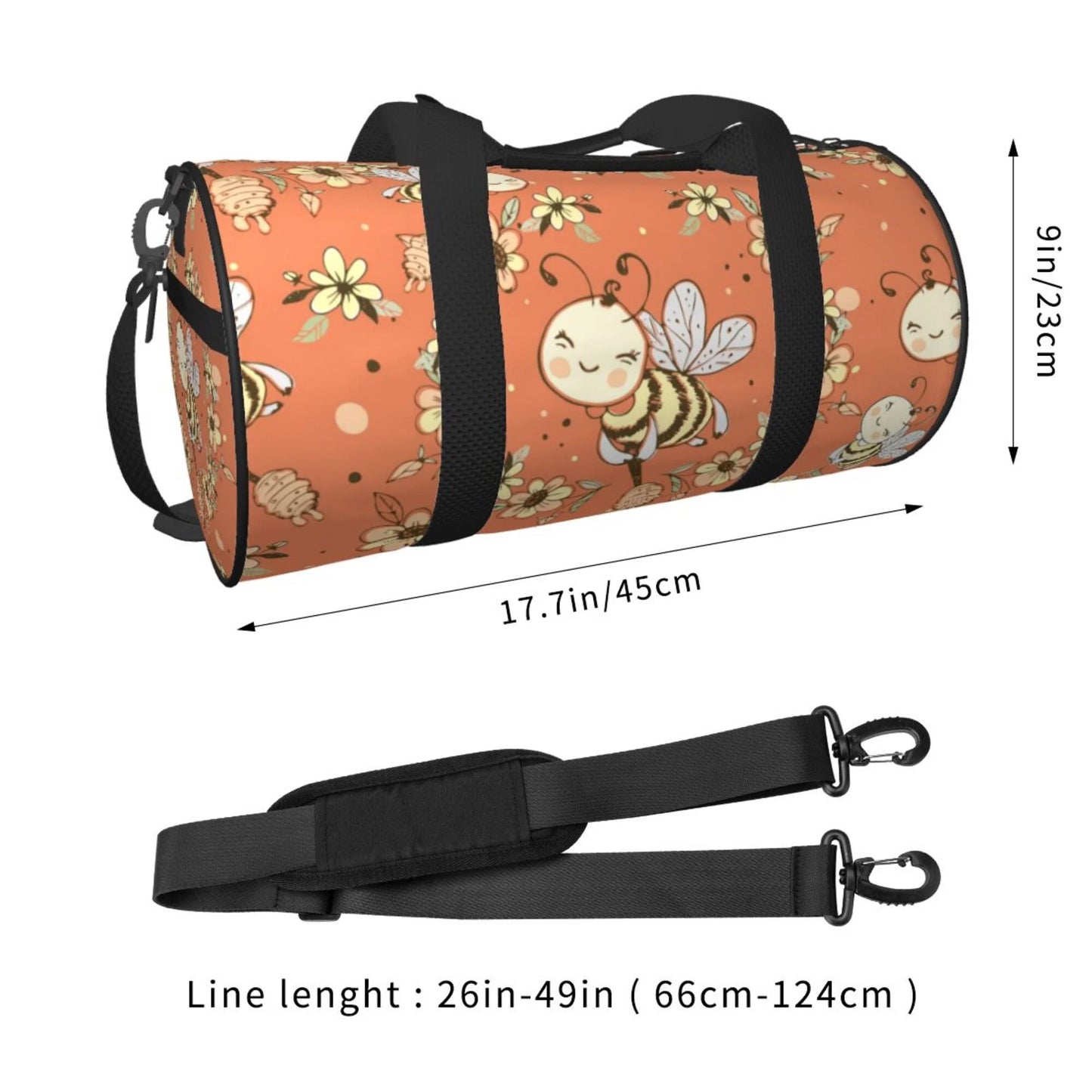 Weekenders Bag Honeybees Duffle Cute Gym Men Bags Tote Women Bag, Fantasy Sports ZICANCN for Travel