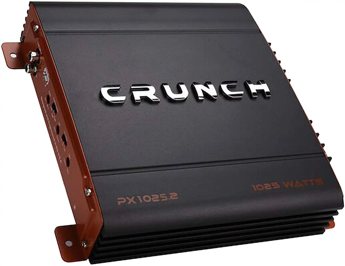 2 Stereo PX-1025.2 Amplifier CH Crunch Class-AB Bundle 1000W Power X Audio Car Band New