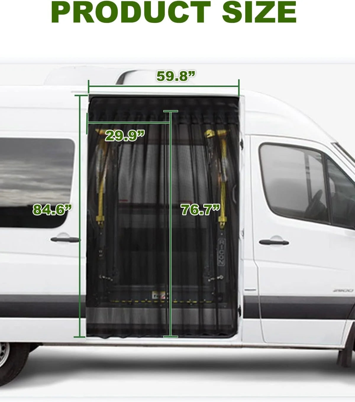 Suitable Camping Bug Door (Magnetic and Screen for Mid Sprinter High Suction) Van Promaster, Mercedes Ford Benz Side Sliding ELITEWILL and Transit, Roof, Other Vehicles