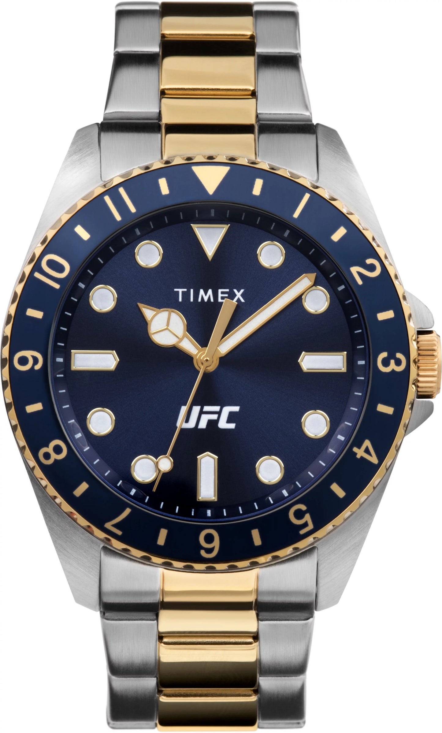 Timex Men's - Two-Tone Dial Case 42mm Watch Debut Blue Silver-Tone UFC Strap