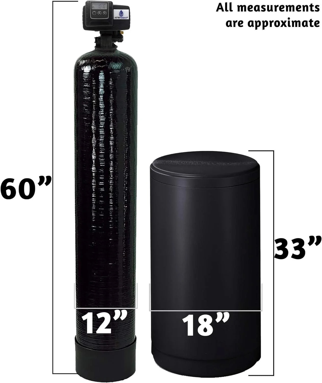 Water Black Fine Foot with Resin,1" and 64k Tanks AFWFilters Plastic MNPT Pro 2 Home Whole Connection, Softener Iron Mesh cubic