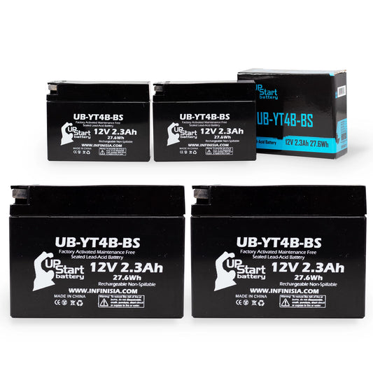 UpStart UB-YT4B-BS SR400 Activated, 400CC for (FI) Free, 2010 2.3Ah, - Maintenance Replacement 4-Pack Factory Motorcycle 12V, Battery Yamaha Battery