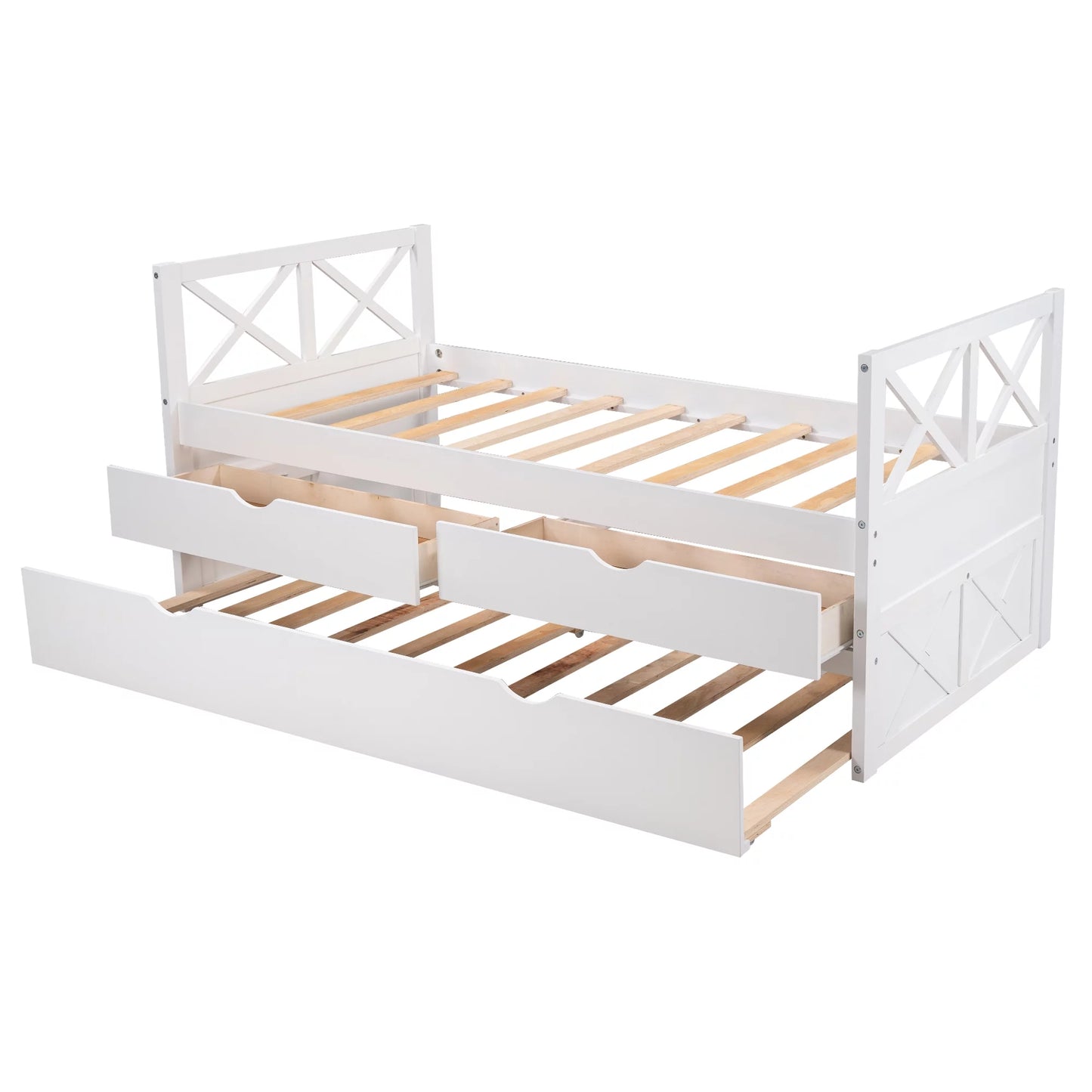 with Colors Multiple Bed Drawers, Trundle Merax Wood and Solid Captain Twin,