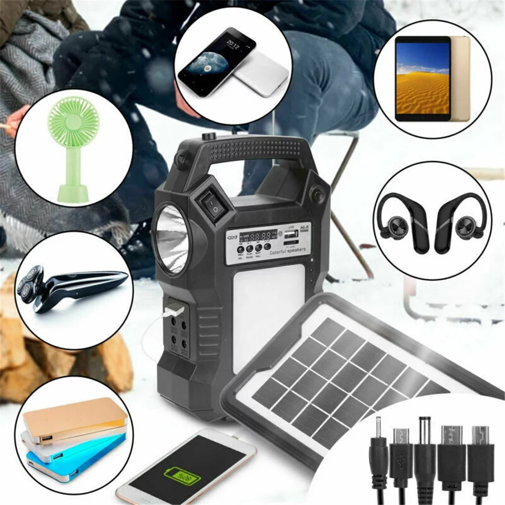 "Portable Supply, Power with display,for Solar Charge Generator Dual Station,Solar Outdoor LED Emergency Power To Lamps, Camp Panel, Station, Digital Way Power Fishing" Camping,Home Flashlights,