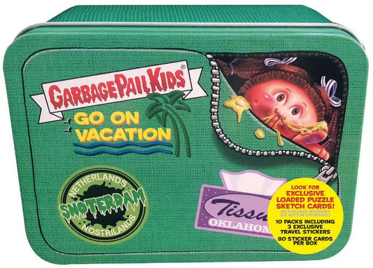 2 Card Pail Garbage Suitcase (Green) 2021 on Vacation Trading Kids GPK Series Goes Tin