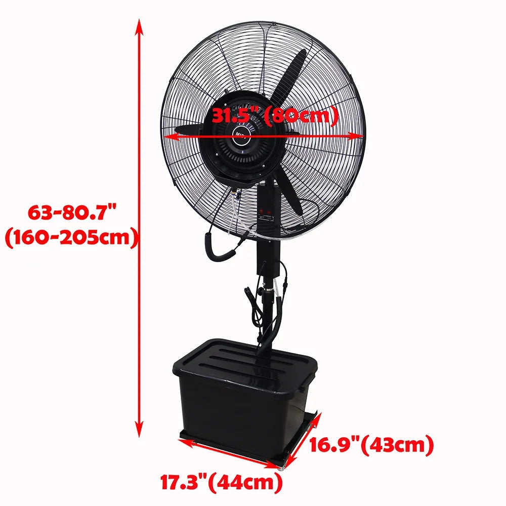 Spray Water Tank Fan with Cooling Industrial Humidifier INTSUPERMAI Mist 42L Electric Fan