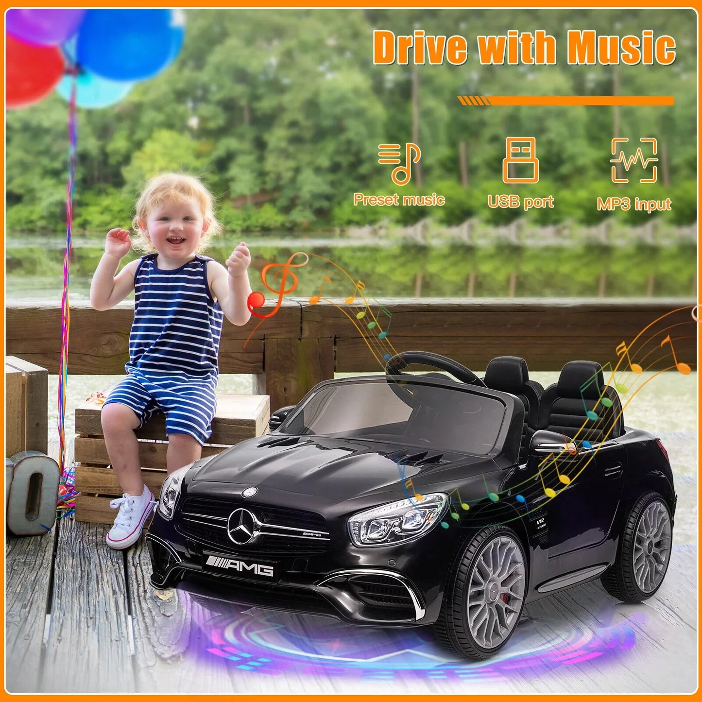 12V Kids Electric AMG Officially Car Remote Control with Ride On SL65 - Licensed Benz Mercedes