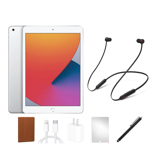 2020) iPad pen, Gen, iPad Beats Protector, Refurbished Flex 8 accessories. Headphones, Beats Case, Apple charging Screen (8th INCLUDES: 32GB, Bundle. Silver, only, Wi-Fi BUNDLE stylus