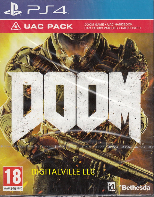 4 Pack Doom PS4 UAC Brand New PlayStation with Sealed Factory