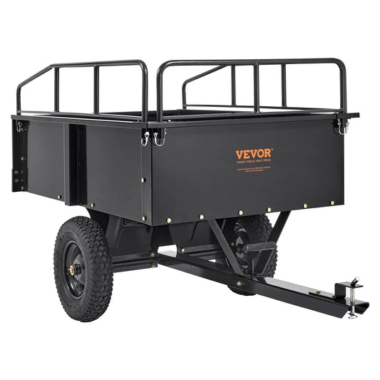 with for 15 Duty VEVOR 750lb Garden Dump Utility Lawn Riding Steel Cubic Trailer, Capacity, Cart Feet Trailer Tractor Mower Heavy ATV