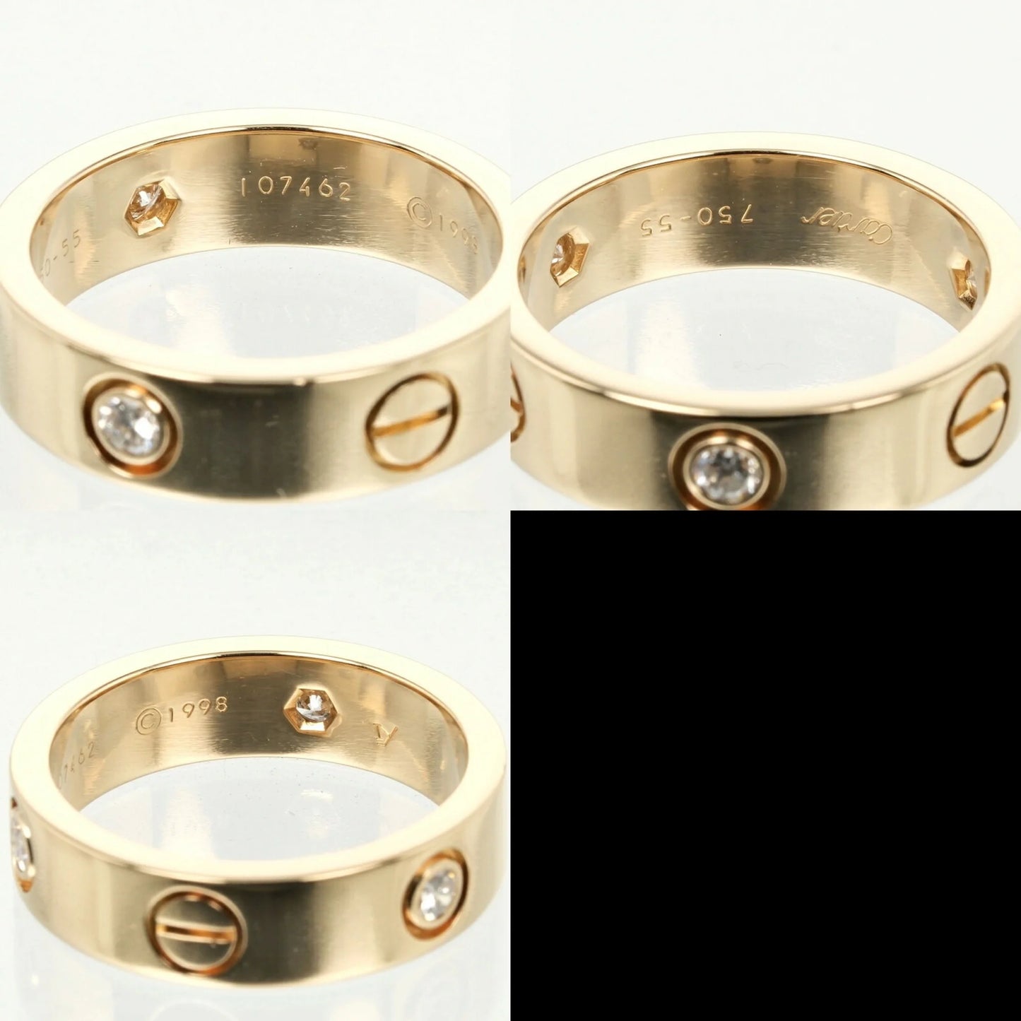 15 8.67g, diamond, (Good) I132124019 Love Cartier Pre-Owned 3P, half gold, yellow ring, approx. K18 size