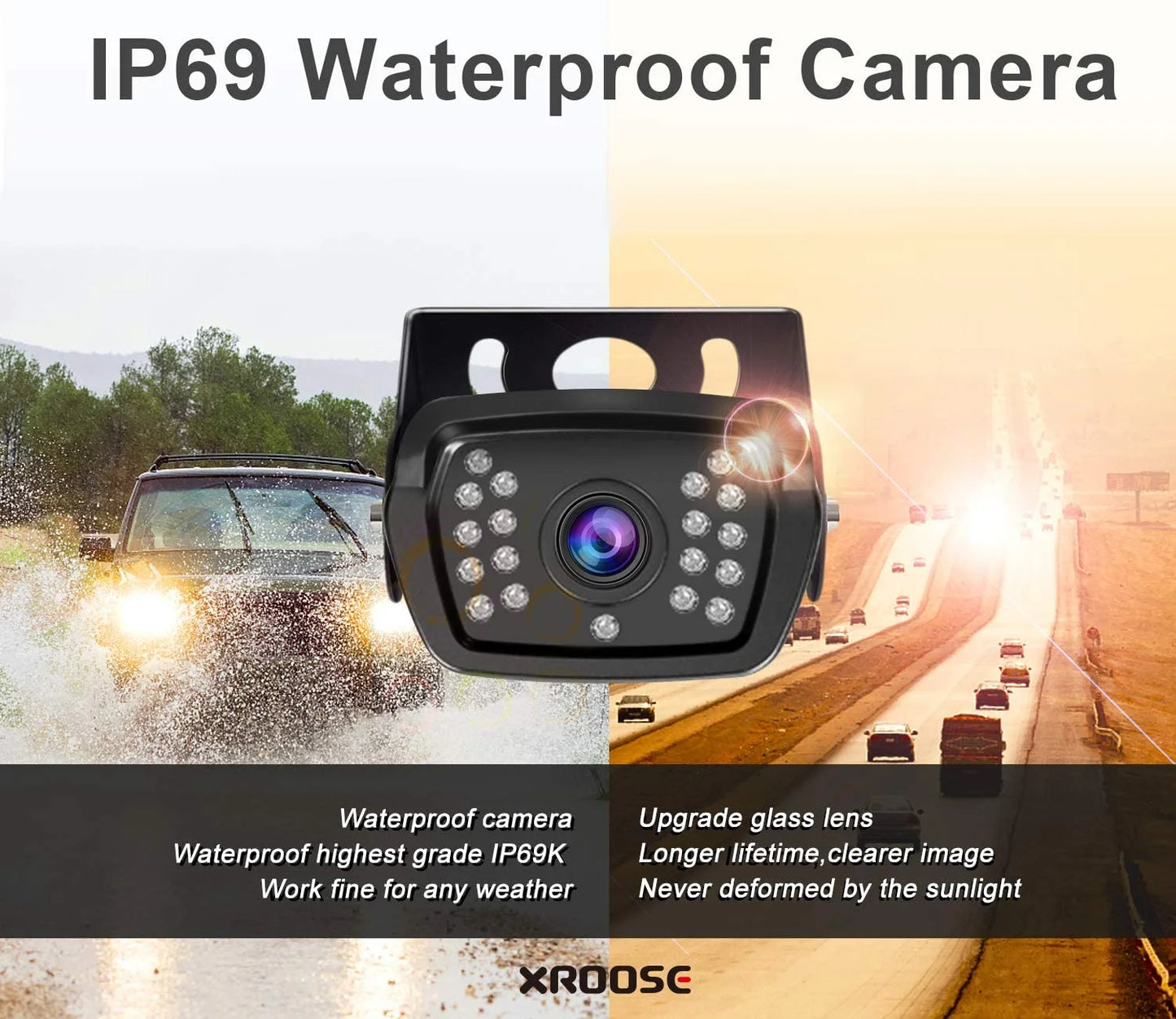 Vision Backup Backup Night DVR Monitor Camera Camera FY01 7'' HD Waterproof Recorder View Rear xRoose Car