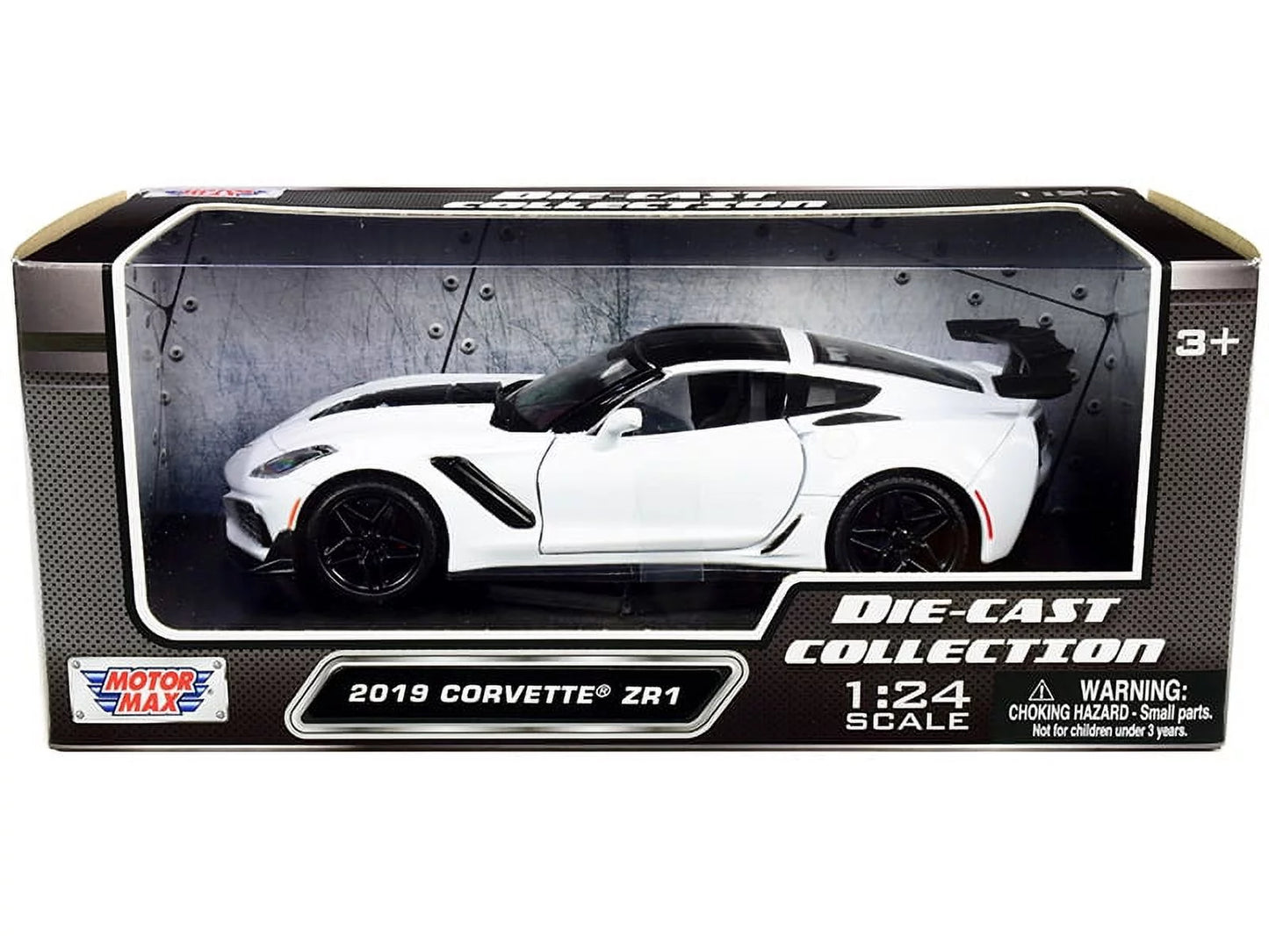 White Max Corvette Model Car Chevy 79356WH - 1/24 2019 scale ZR1, Toy - Motor Diecast