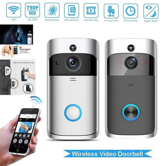 Smart Video System Bell-Black Wireless Camera Doorbell Visual WiFi IR Security Record