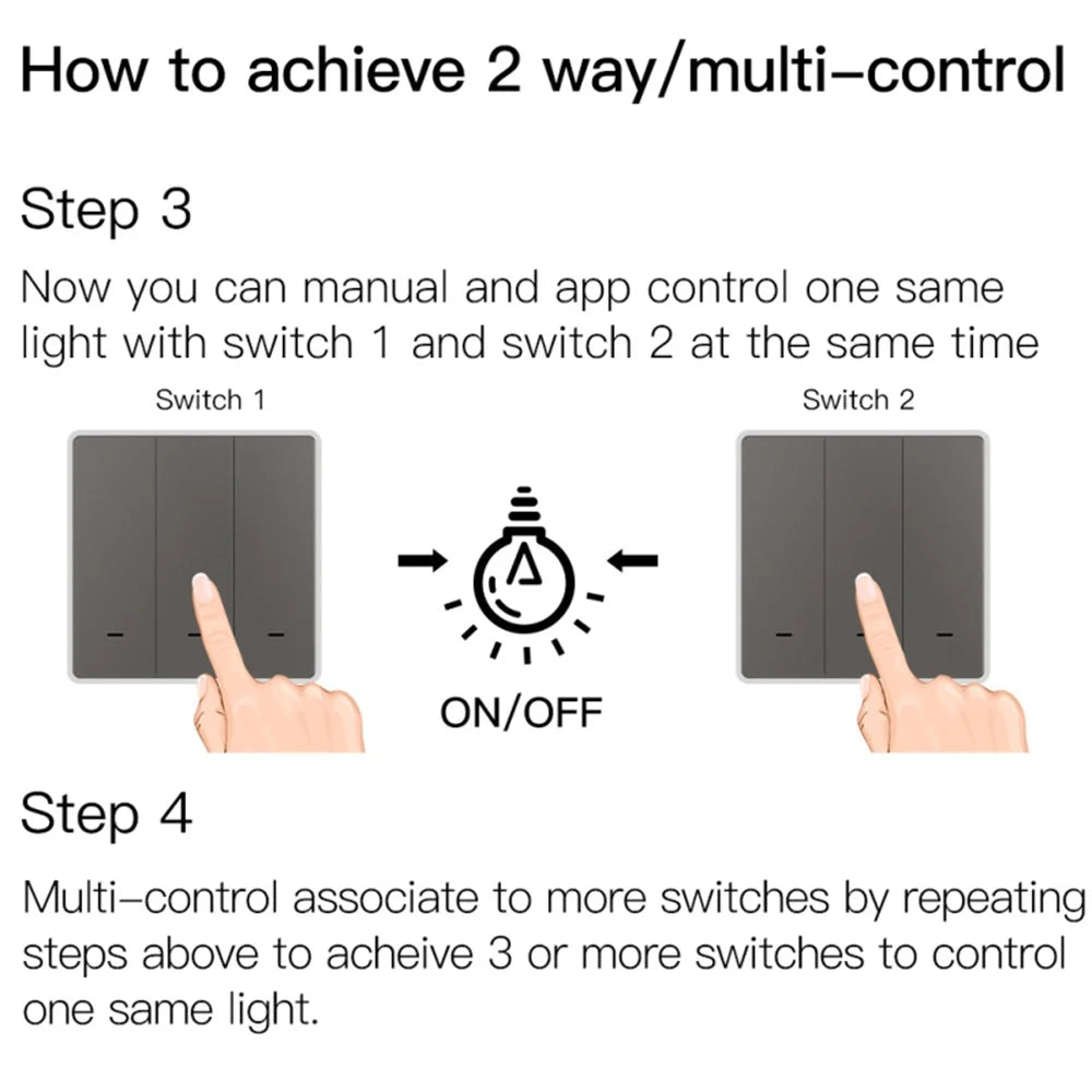 Switch No ZigBee Needed Neutral Google with/without 2mqtt Tuya 2/3 Smart Smart Works Life Way Wire Capacitor Alexa Light with