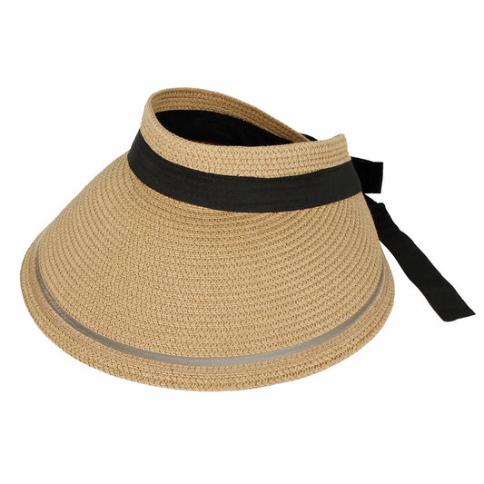 WITHMOONS Summer (Beige) Wide Hat Sun Brim Packable SLV1280 Visor Womens Beach