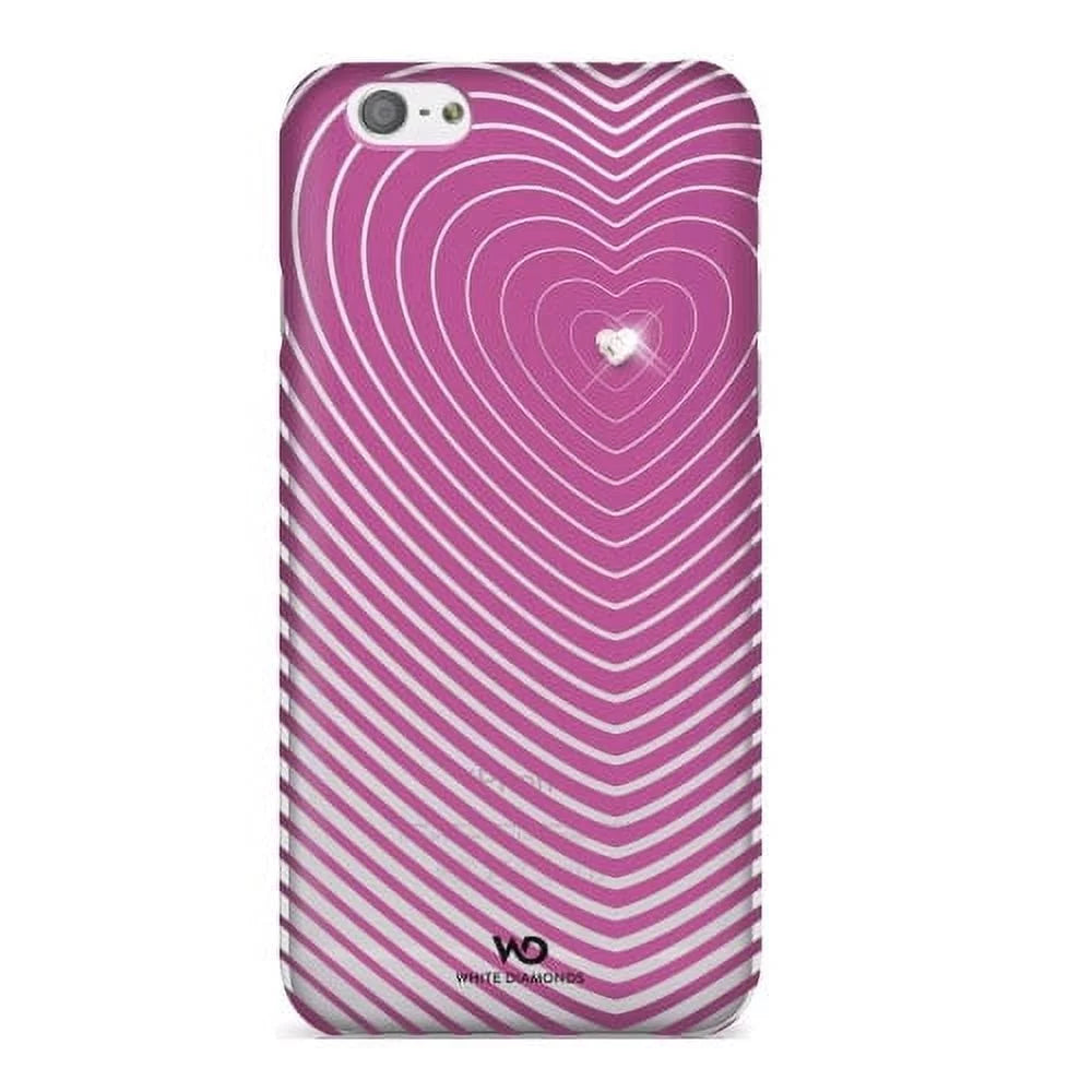 -White - Pink for Case Diamonds Apple Pack iPhone Heartbeat 6/6s 5