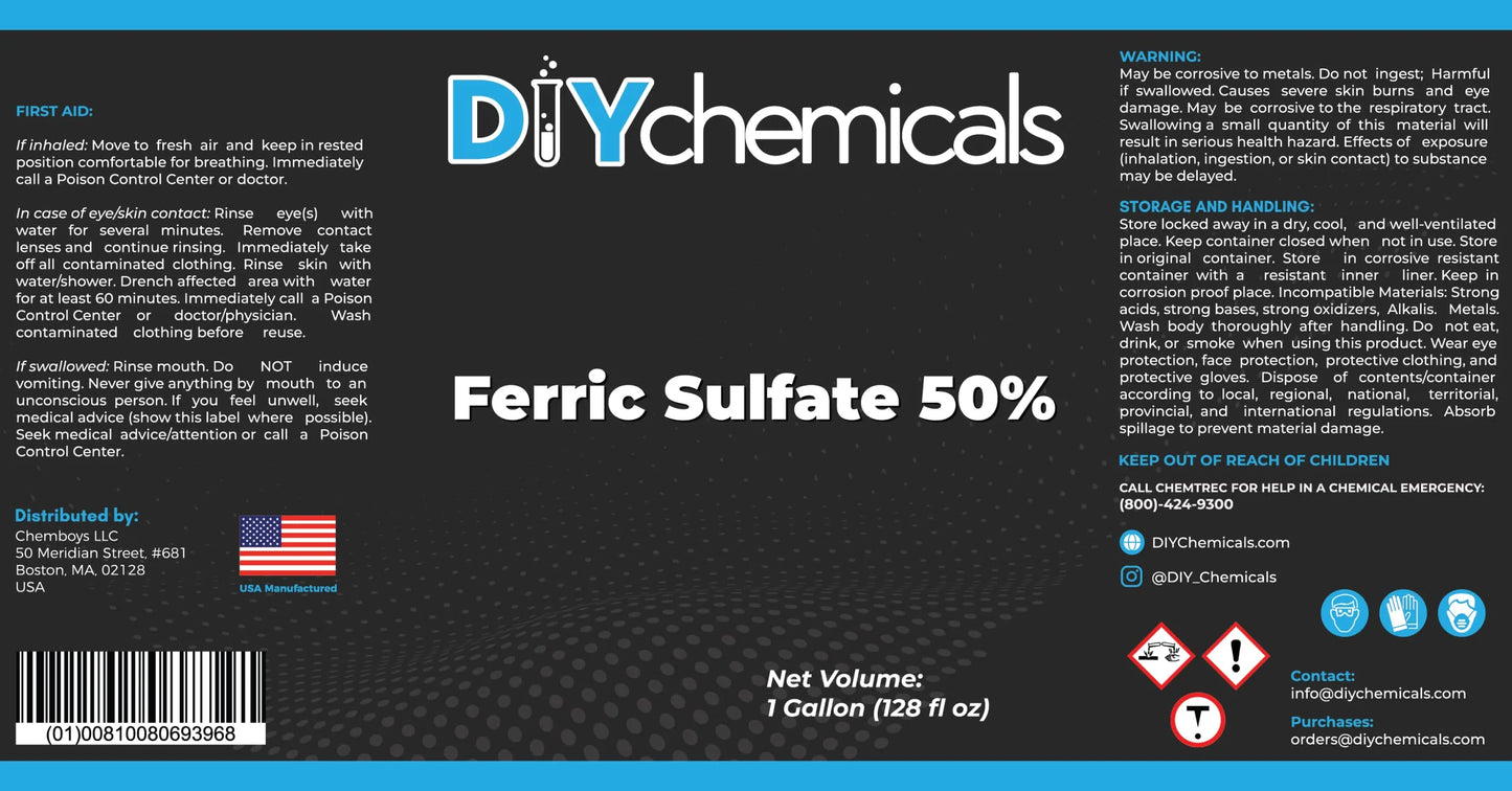 - in (1Quart) Air Treatment Clarification 50% USA and and Made Dissolved Ferric DiyChemicals Waste Flotation Sulfate Water -