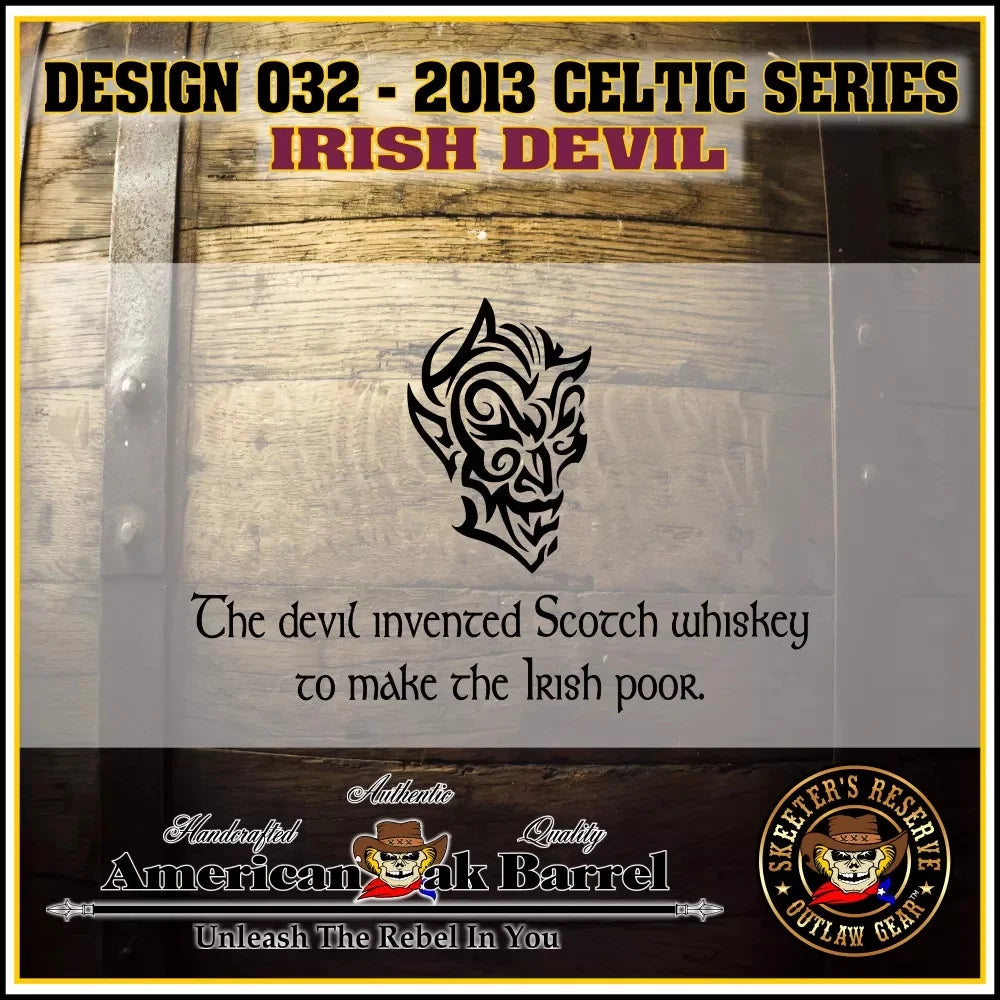 - Barrel Engraved (032) Devil Irish Aging American Oak