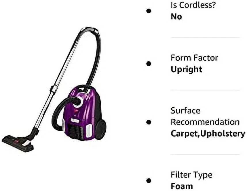 With Vacuum Extra Upright Nozzle, Cord With & Cleaning Rewind Cord Multi-Surface Wand, Suction Telescoping Automatic Cleaner Lightweight Canister Power Long Powerful